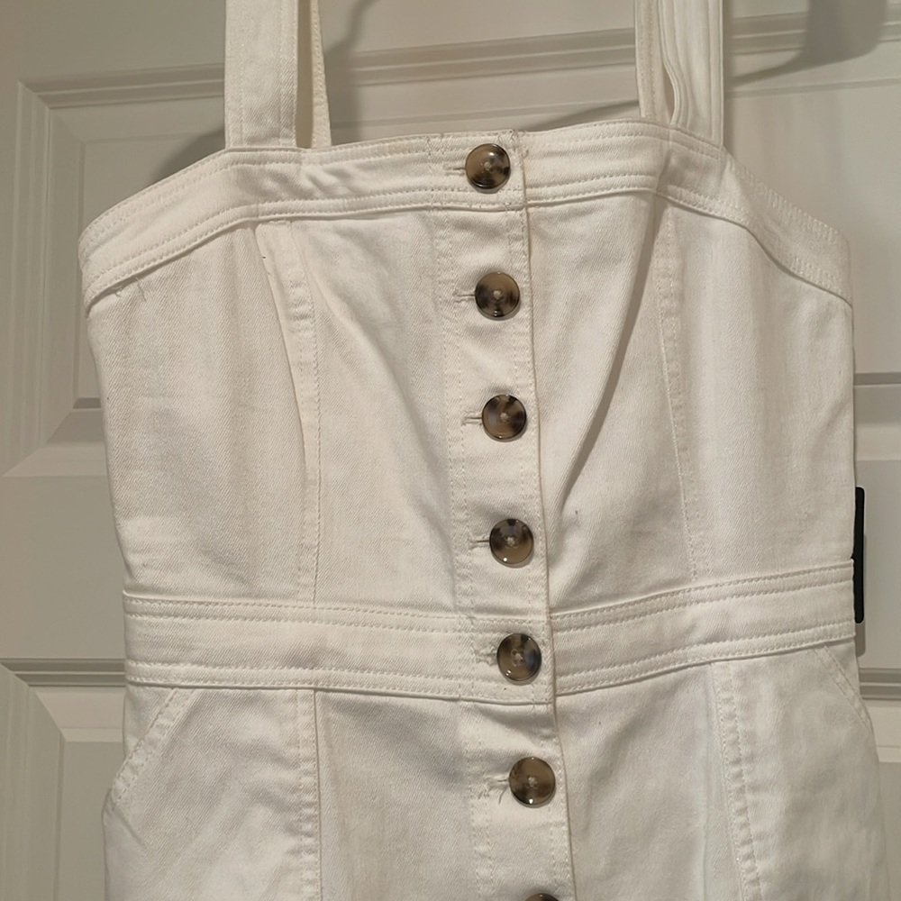 Express Elegant White Button-Down Dress - Picture 2 of 4